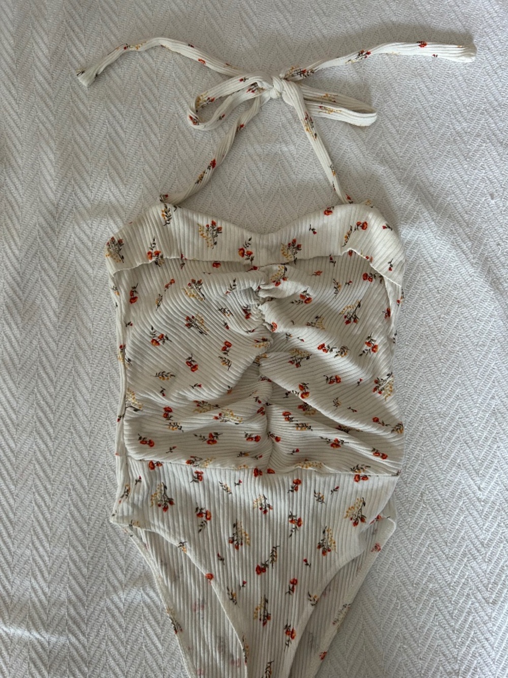 Floral Halter Top Bodysuit